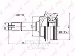 ШРУС TOYOTA Starlet 1.0-1.5D >99 LYNXauto CO-7539