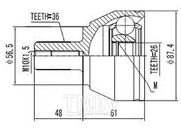 ШРУС внешний FORD Focus II 1.4-2.0TD 04>/C-MAX 1.6TD-1.8TD 03> AYWIPARTS AW1510393