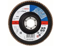 Круг лепестковый 125х22.2 мм K40 конический STANDARD FOR METAL BOSCH (2608603656)