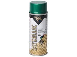 Лак на акриловой основе INRAL METALLIC SPRAY зеленый 400мл (Цвет зеленый.)