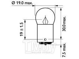 Лампа накаливания для грузовых автомобилей, 10шт в упаковке R5W 24V 5W BA15S Philips 13821CP