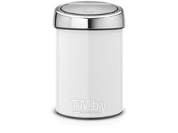 Мусорное ведро Brabantia Touch Bin / 364488 (3л, белый/стальной полированный)