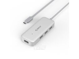 USB-хаб Orico TC4U-U3, Type-C, 4xUSB3.0, (серебристый)