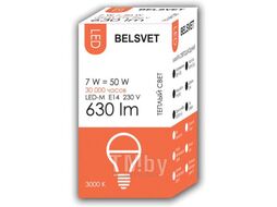 Светодиодная лампа Belsvet LED-M G45 7W 3000 K E14