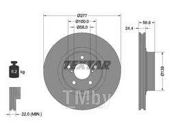 Тормозной диск Subaru Impreza (1994-12.2000), Legacy (1989-07.1994) F TEXTAR 92094603