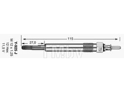 Свеча накаливания Y-925J (D-Power 16) MB W124, W202, W210, W140 2.2D-3.0TD NGK 6848