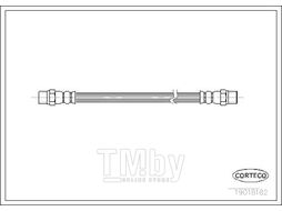 Шланг тормозной VW GOLF II, PASSAT B3, B4, T4 Rear L=180 CORTECO 19018182