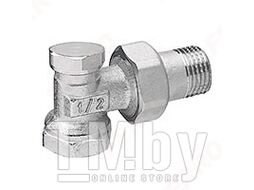 Кран радиаторный латунь угловой запорный для радиатора FERRO ZK2YE 1/2"-1/2" НР-ВР угловой евробирка