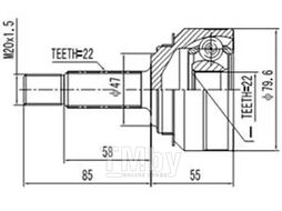 ШРУС внешний SKODA Favorit 1.3 90-94/Felicia 1.3-1.9D 94-98 AYWIPARTS AW1510608