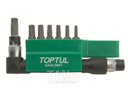 Набор бит "TORX" 1/4" Т10-Т40 30мм 8шт TOPTUL (GAAL0801)