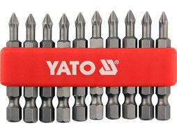 Бита PH1х50мм 1/4" (10шт) S2 HRC58-62 Yato YT-0477