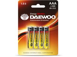 Батарейка AAA LR03 1,5V alkaline BL-4шт DAEWOO ENERGY