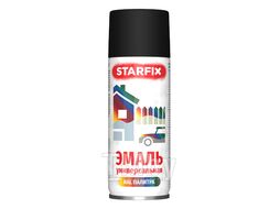 Краска-эмаль аэроз. универсальная черный матовый STARFIX 520мл (9011) (Цвет черный матовый)