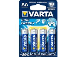 Набор батареек алкалиновых VARTA HIGH ENERGY тип AA 1.5V, упаковка 4 шт 4906113414