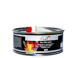 Шпатлевка GLASS FIBRE PUTTY: со средним стекловолокном, серая, отвердитель в комплекте, 0,8 кг STEP STEP33118