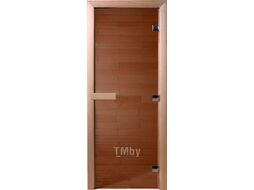 Стеклянная дверь для бани/сауны Doorwood Теплый день 190x80 (коробка осина)