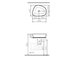 Умывальник Vitra Outline 56 см темно-серый (5991B450-0016)