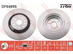 Тормозной диск LEXUS LS 460, 600 h 2006- TRW DF6489S