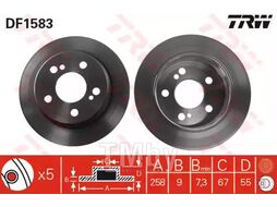 Тормозной диск Mercedes C-class W202 (1993-00) TRW DF1583