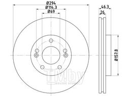 Тормозной диск HYUNDAI TEXTAR 92136403