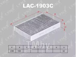 Фильтр салонный угольный NISSAN Juke 10>, RENAULT Fluence 05> LYNXauto LAC-1903C