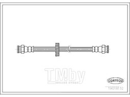 Шланг тормозной задн. Citroen C25 81-94, Fiat Argenta 78-85, Ducato 82-94, Panda 80-04, Peugeot J5 81-, Renault 18 78-86, Espace 84-96 CORTECO 19018132