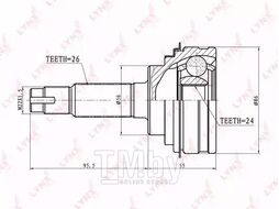 ШРУС TOYOTA Camry 1.8-2.0D >91/Carina 1.8-2.0D >93/Corolla 1.8D >93/Rav 4 2.0 94-00 LYNXauto CO-7508