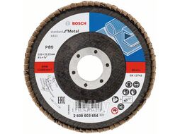 Круг лепестковый 115х22.2 мм K80 конический STANDARD FOR METAL BOSCH (2608603654)