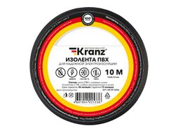 Изолента ПВХ KRANZ 0.13х15 мм, 10 м, черная