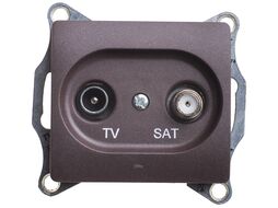 Розетка TV-SAT Glossa одиночная 1dB, шоколад Schneider Electric GSL000897