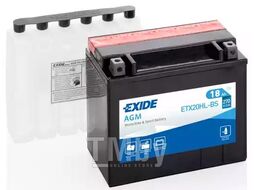 Аккумулятор для мототехники EXIDE AGM 12 V 18AH 270A ETN 0 (R+) B0 175x90x155mm 6.1kg EXIDE ETX20HL-BS