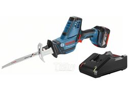 Аккум. сабельная пила BOSCH GSA 18 V-LI C в кор. (18.0 В, 1 акк., 4.0 А/ч, Li-Ion, дерево до 200 мм, металл до 20 мм)