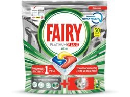 Капсулы для посудомоечных машин Fairy Platinum All in One Лимон (50шт)