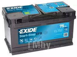 Аккумулятор Start-Stop EFB 75Ah 730A (R+) 315x175x175 mm EXIDE EL752