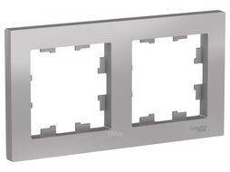 Рамка AtlasDesign 2-постовая, алюминий Schneider Electric ATN000302