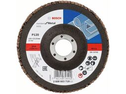 Круг лепестковый 125х22.2 мм K120 плоский STANDARD FOR METAL BOSCH (2608603719)