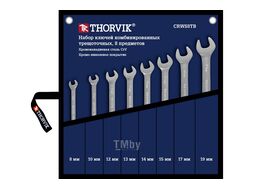 Набор ключей гаечных комбинированных трещоточных в сумке, 8-19 мм, 8 предметов Thorvik CRWS8TB