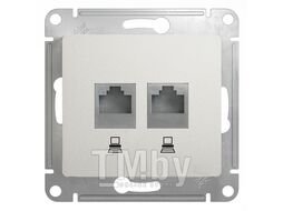 Розетка компьютерная Glossa GSL000685KK 2-я RJ45 категория 5e, перламутр Schneider Electric GSL000685KK