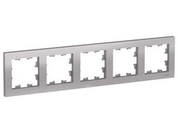 Рамка AtlasDesign 5-постовая, алюминий Schneider Electric ATN000305