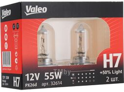 Автолампа галогеновая H7 12V 55W РX26d +50 2ght (2шт/блистер) VALEO 32614