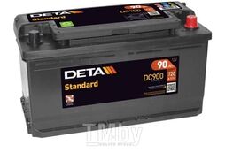 Аккумуляторная батарея 90Ah DETA STANDARD 12 V 90 AH 720 A ETN 0(R+) B13 353x175x190mm 22.8kg DETA DC900