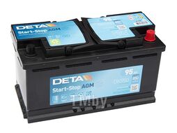 Аккумуляторная батарея 95Ah DETA Start-Stop AGM 12V 95AH 850A ETN 0(R+) B13 353x175x190mm 26kg DETA DK950