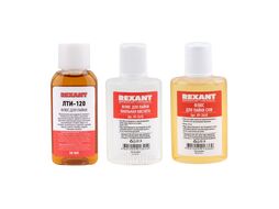 Набор для пайки REXANT К2, жидкий флюс (флюс ПК, флюс СКФ, флюс ЛТИ-120)