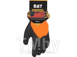 Перчатки рабочие PROTECT2U ORANGE хлопок 3/4 латексный облив R10 (с ярлыкодержателем BILT)