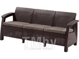 Скамья трехместная CORFU II MAX LOVE SEAT, коричневый Keter 223207