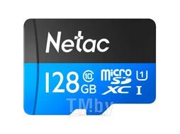 Карта памяти MicroSDXC 128GB Netac Class 10 UHS-I U1 P500 Standard + адаптер [NT02P500STN-128G-R]