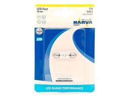 Лампа светодиодная блистер 1шт LED 12V C5W ( длинна 38 mm) 0,6W SV8.5-8 NARVA 18079