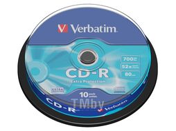 Оптический диск CD-R 700Mb Verbatim DL Extra Protection 52x CakeBox 10 шт. 043437