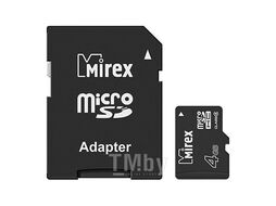 Карта памяти MicroSDHC 4Gb Class 4 MIREX с адаптером