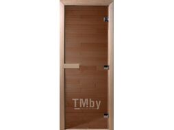 Стеклянная дверь для бани/сауны Doorwood Теплый день 190x70 (бронза, коробка листва)